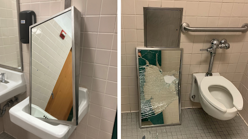 The image above is a prime example of  incidents that occur across schools affected by the trend. Similar forms of vandalism have occurred within Central York High School.  
