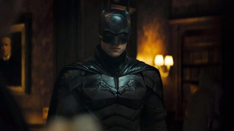 Robert Pattison as Batman in The Batman (2022).