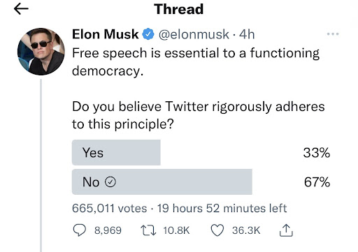An example of one of Elon Musks famous twitter polls.