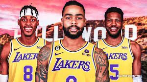 The new additions to the Los Angeles Lakers Jarred Vanderbilt (left), Dangelo Russell (Middle), and Malik Beasly (right).

