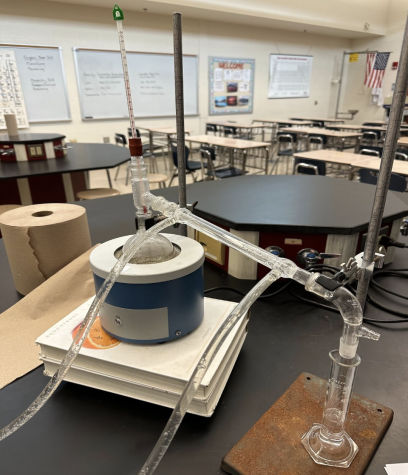Students performed a distillation lab where acetone was distilled and separated from water to create a pure fraction. All of the students were able to participate adequately. 